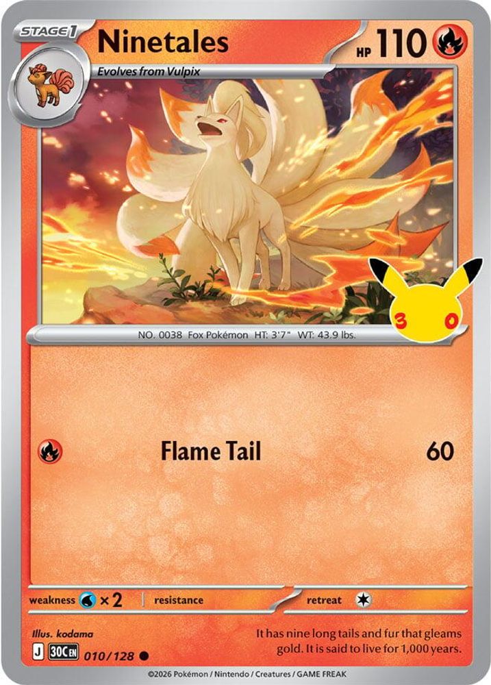 Ninetales 010  - Holofoil ME 30th Celebration - Common