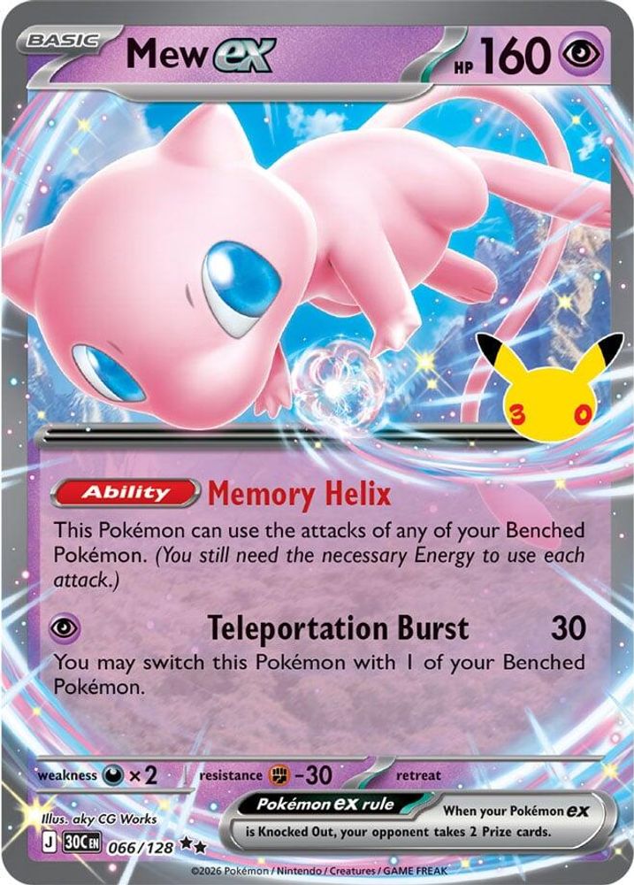 Mew ex 066/128  - Holofoil ME 30th Celebration - Double Rare