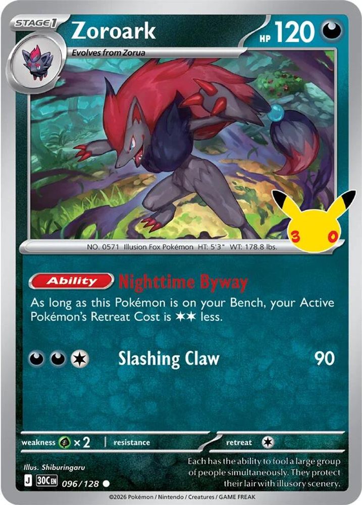 Zoroark 096  - Holofoil ME 30th Celebration - Common