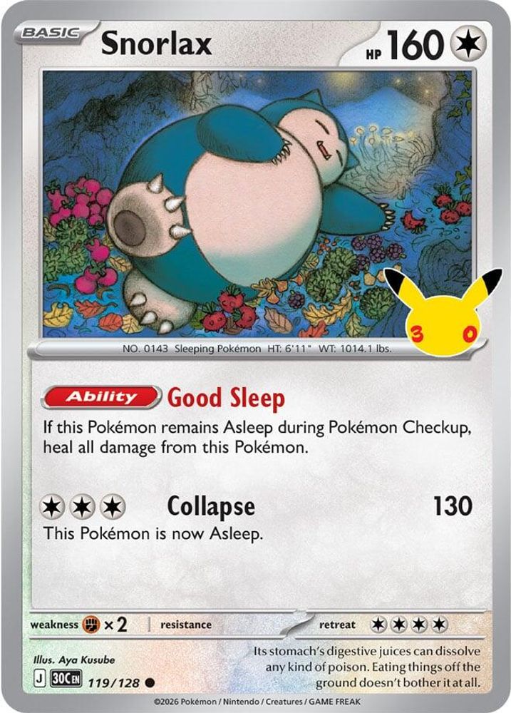 Snorlax 119  - Holofoil ME 30th Celebration - null