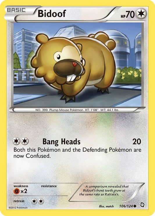 Bidoof 106/124  - Reverse Holofoil Dragons Exalted - Common
