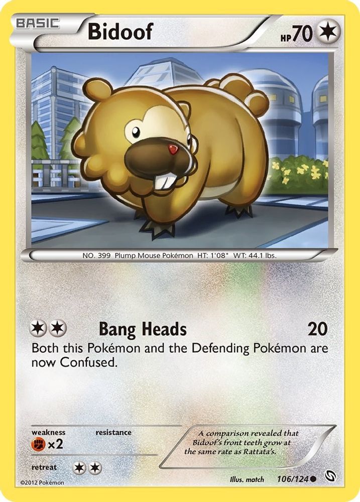 Bidoof 106/124  - Reverse Holofoil Dragons Exalted - Common