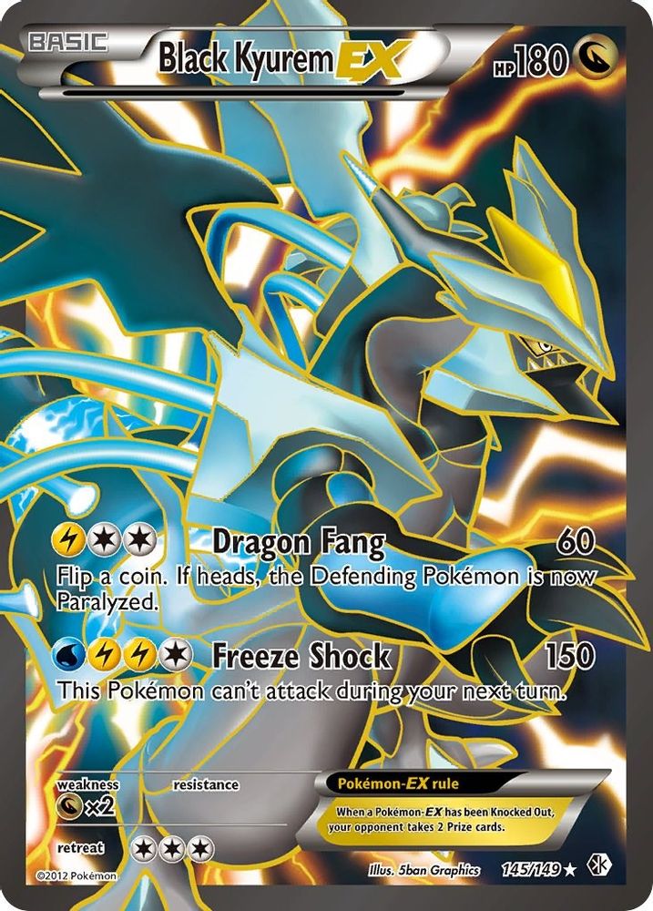 Black Kyurem EX (145 Full Art)  - Holofoil Boundaries Crossed - Ultra Rare