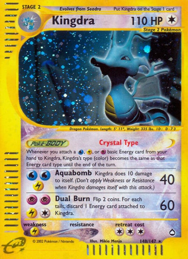 Kingdra (148)  - Reverse Holofoil Aquapolis - Secret Rare