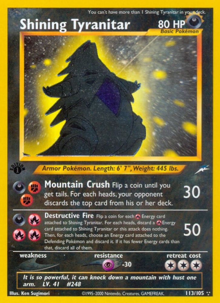 Shining Tyranitar  - Unlimited Holofoil Neo Destiny - Secret Rare
