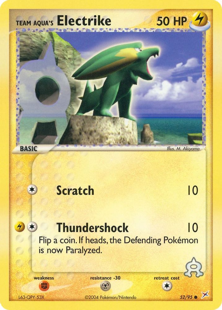 Team Aqua's Electrike - 52/95/95  - Reverse Holofoil Team Magma vs Team Aqua - Common
