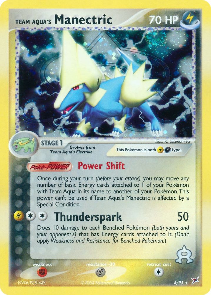 Team Aqua's Manectric - 4/95/95  - Holofoil Team Magma vs Team Aqua - Holo Rare