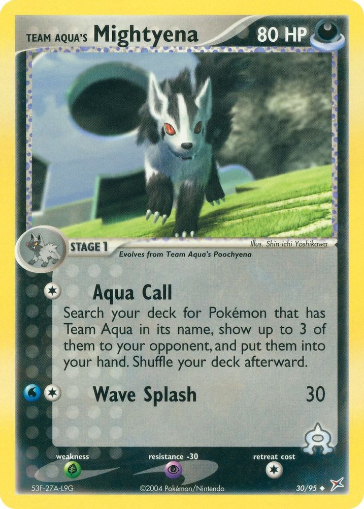 Team Aqua's Mightyena - 30/95/95  - Reverse Holofoil Team Magma vs Team Aqua - Uncommon