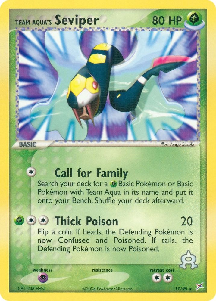 Team Aqua's Seviper  - Reverse Holofoil Team Magma vs Team Aqua - Rare