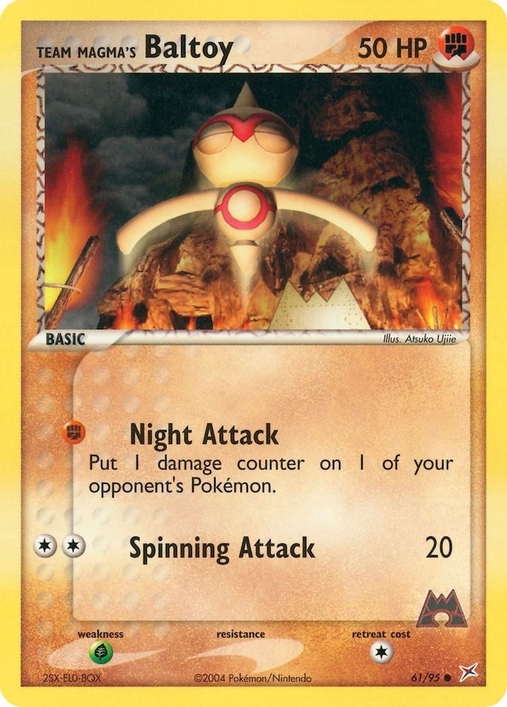 Team Magma's Baltoy - 61/95/95  - Reverse Holofoil Team Magma vs Team Aqua - Common