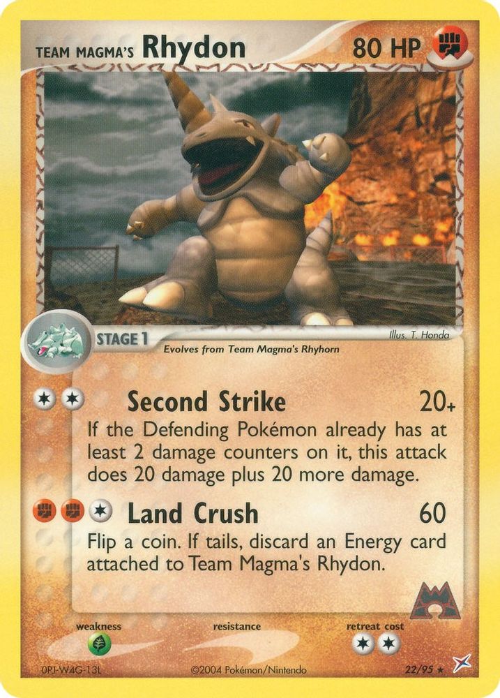 Team Magma's Rhydon - 22/95/95  Team Magma vs Team Aqua - Rare