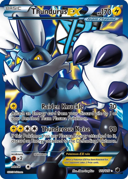 Thundurus EX (Team Plasma) (110 Full Art)  - Holofoil Plasma Freeze - Ultra Rare
