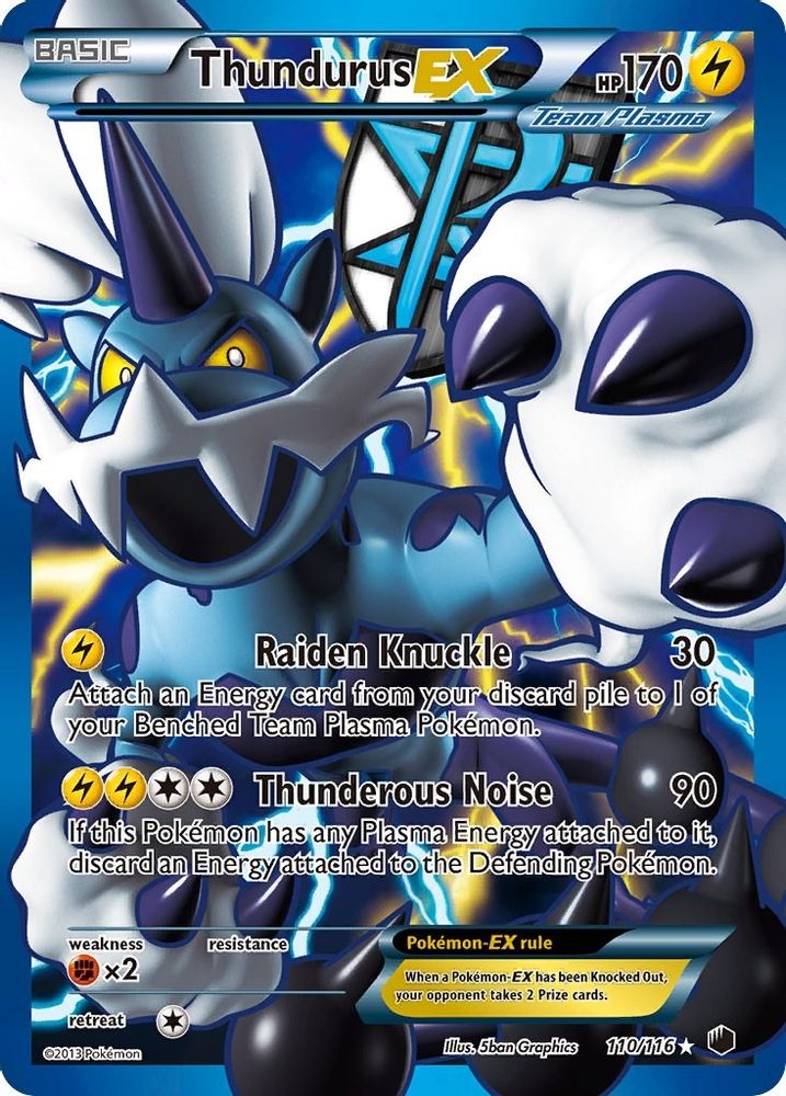 Thundurus EX (Team Plasma) (110 Full Art)  - Holofoil Plasma Freeze - Ultra Rare