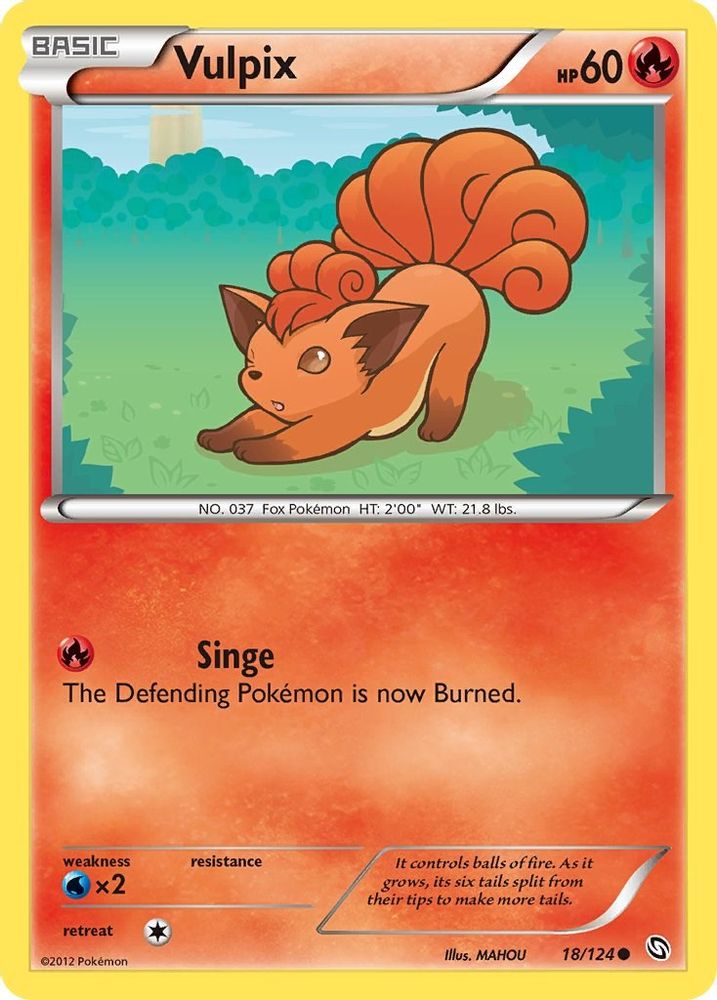 Vulpix 018  - Reverse Holofoil Dragons Exalted - Common