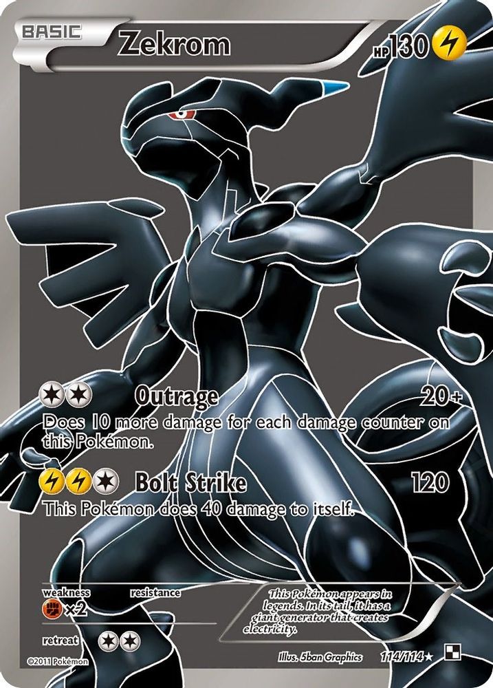 Zekrom (114 Full Art) (114 Full Art) 114  - Holofoil Black and White - Ultra Rare