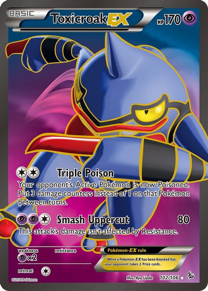 Toxicroak EX (102 Full Art) (102 Full Art) 102  - Holofoil XY  Flashfire - Ultra Rare