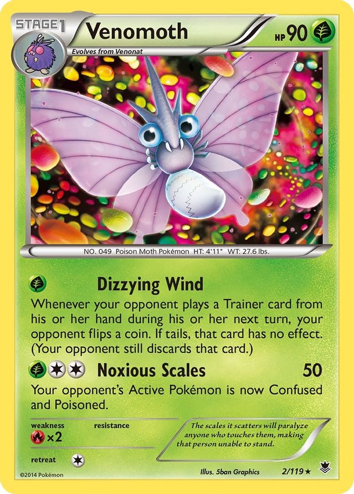 Venomoth 002/119  XY  Phantom Forces - Rare
