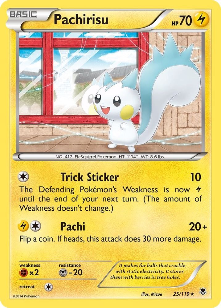 Pachirisu 025  - Reverse Holofoil XY  Phantom Forces - Rare