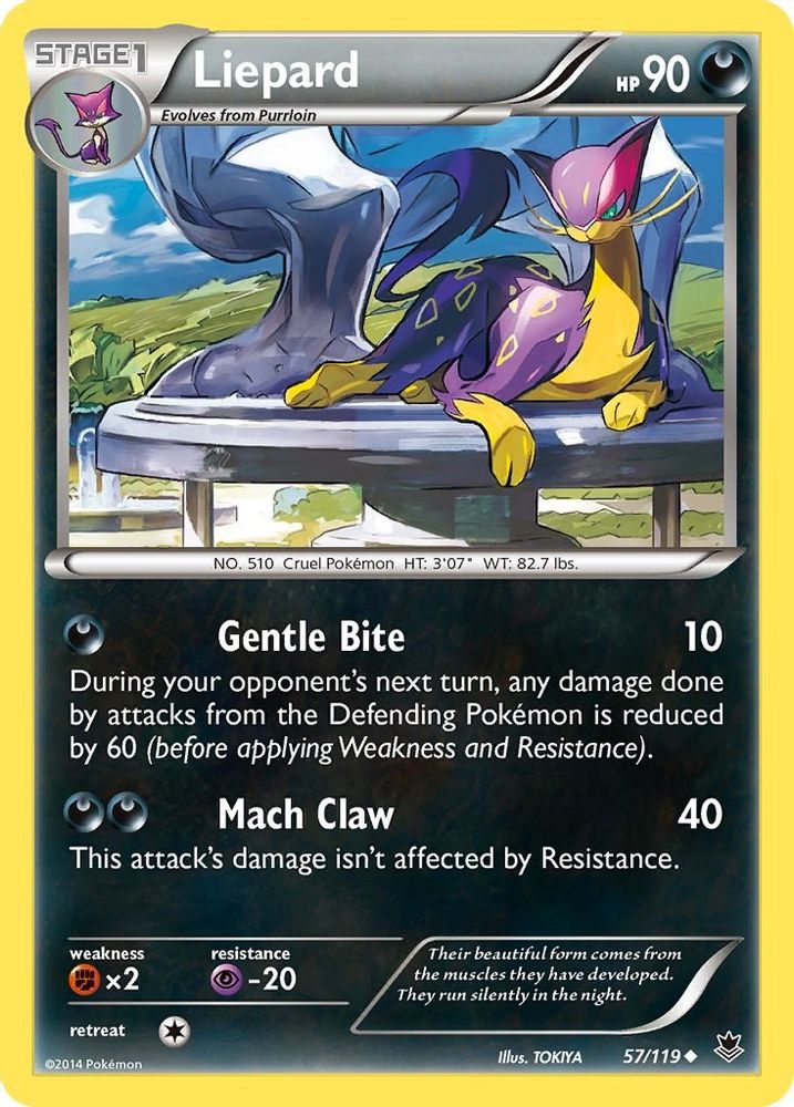 Liepard  - Reverse Holofoil XY  Phantom Forces - Uncommon