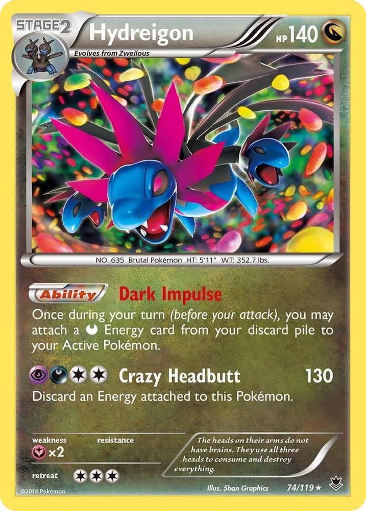 Hydreigon 074  - Reverse Holofoil XY  Phantom Forces - Holo Rare