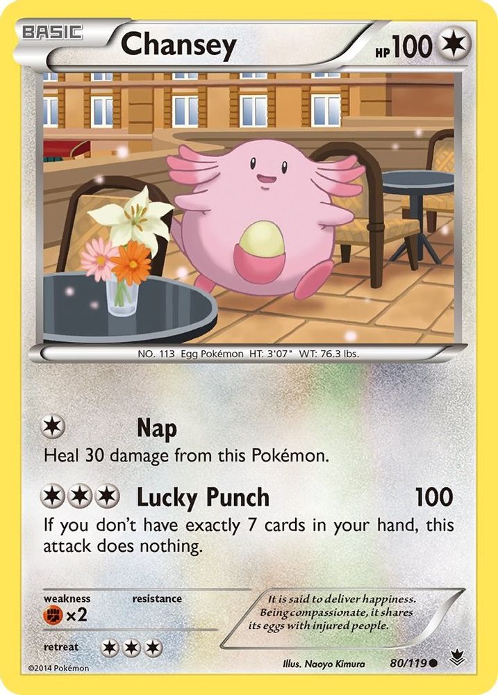 Chansey 080  - Reverse Holofoil XY  Phantom Forces - Common