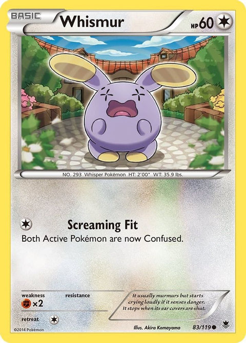 Whismur  - Reverse Holofoil XY  Phantom Forces - Common
