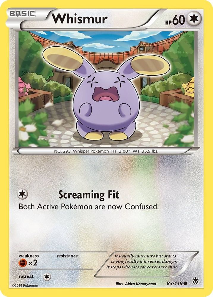 Whismur  - Reverse Holofoil XY  Phantom Forces - Common