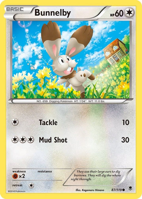 Bunnelby 087  - Reverse Holofoil XY  Phantom Forces - Common
