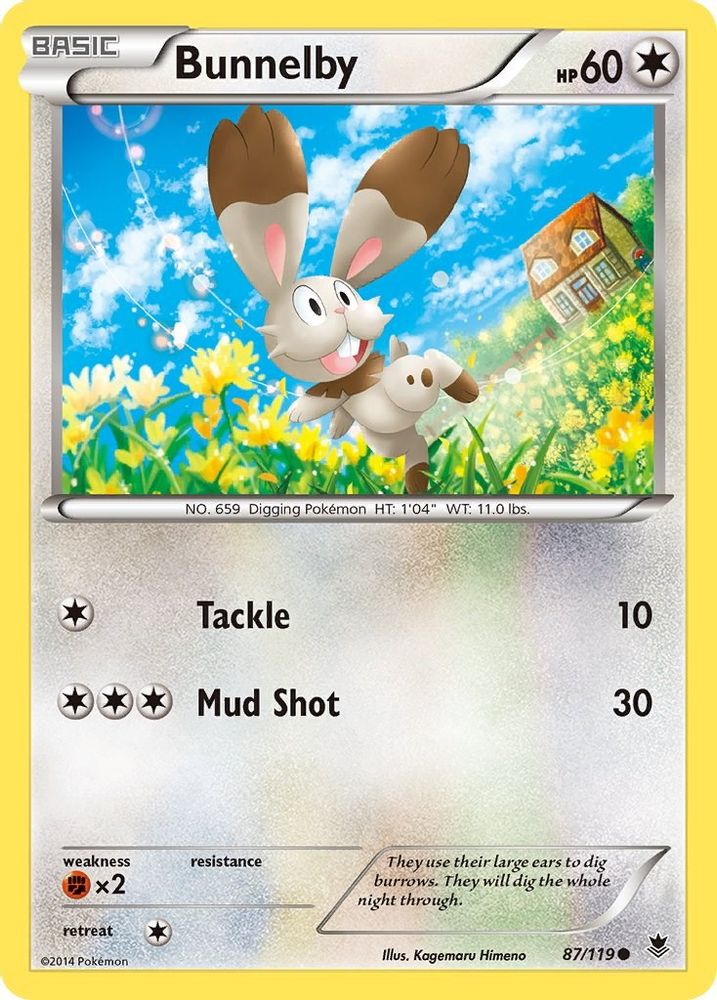 Bunnelby 087  - Reverse Holofoil XY  Phantom Forces - Common