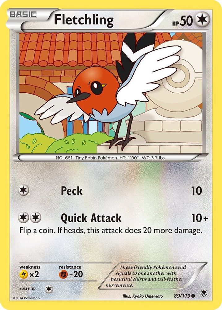 Fletchling  - Reverse Holofoil XY  Phantom Forces - Common