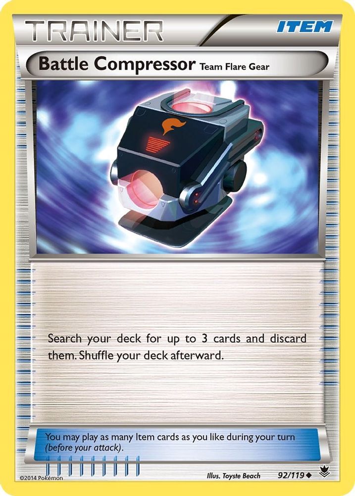 Battle Compressor 092  - Reverse Holofoil XY  Phantom Forces - Uncommon