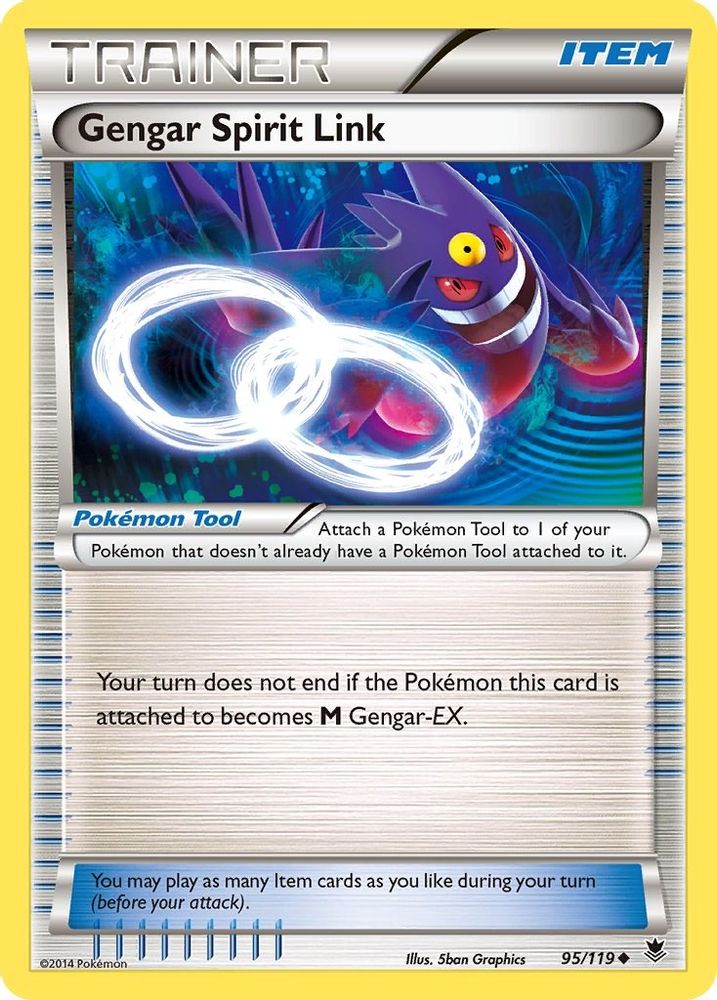 Gengar Spirit Link 095  - Reverse Holofoil XY  Phantom Forces - Uncommon