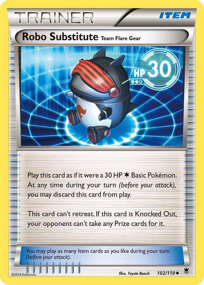 Robo Substitute 102  - Reverse Holofoil XY  Phantom Forces - Uncommon