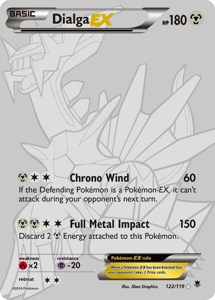 Dialga EX (122 Secret Rare)  - Holofoil XY  Phantom Forces - Secret Rare