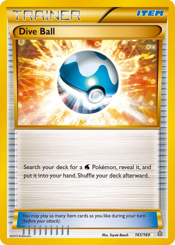 Dive Ball (161 Secret Rare)/160  - Holofoil XY  Primal Clash - Secret Rare