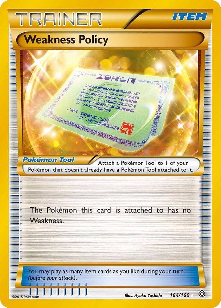Weakness Policy (164 Secret Rare)  - Holofoil XY  Primal Clash - Secret Rare