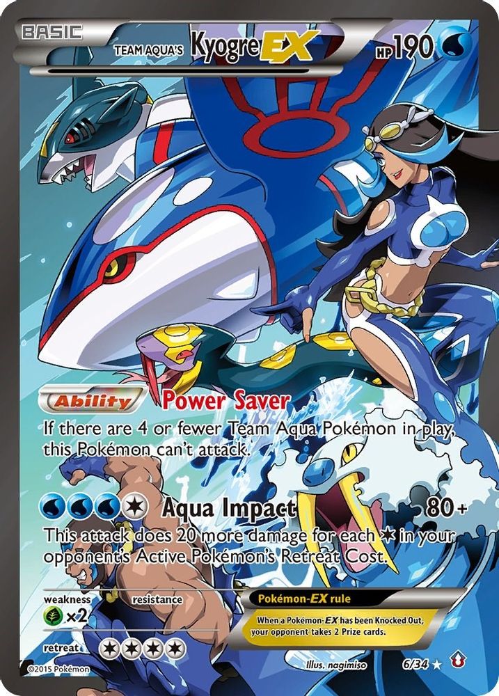 Team Aqua's Kyogre EX 006  - Holofoil Double Crisis - Ultra Rare