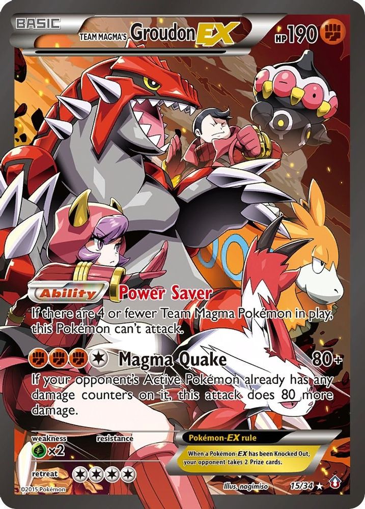 Team Magma's Groudon EX 015  - Holofoil Double Crisis - Ultra Rare