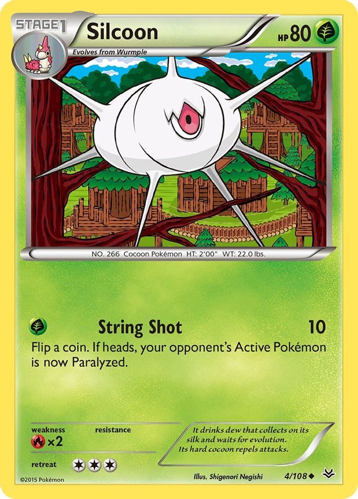 Silcoon 004  - Reverse Holofoil XY  Roaring Skies - Uncommon