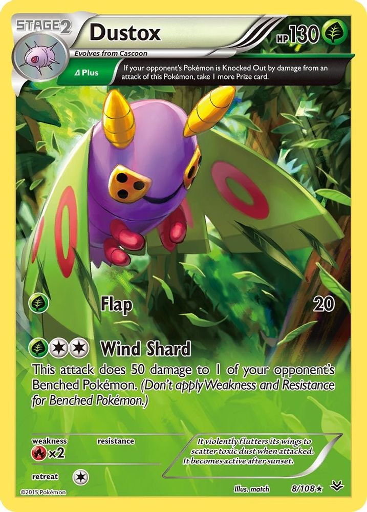 Dustox (8 Delta) (8 Delta) 008  - Reverse Holofoil XY  Roaring Skies - Rare