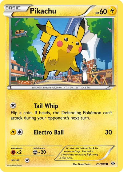 Pikachu 020 - Reverse Holofoil XY Roaring Skies - Common