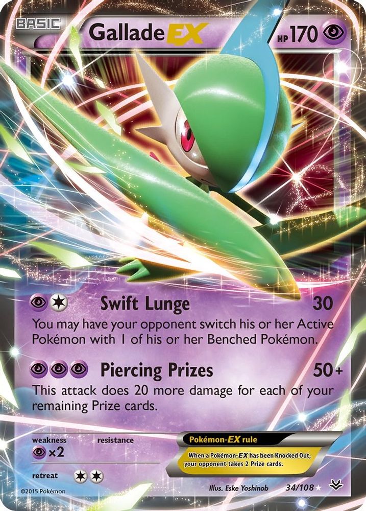 Gallade EX 034  - Holofoil XY  Roaring Skies - Ultra Rare