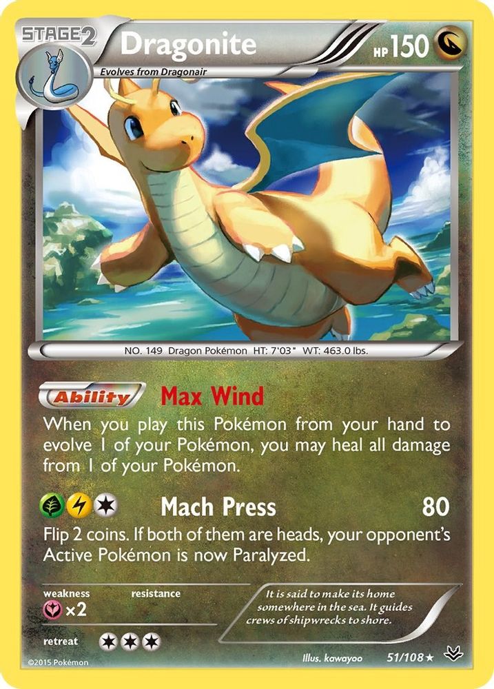 Dragonite (51) (51) 051  XY  Roaring Skies - Rare