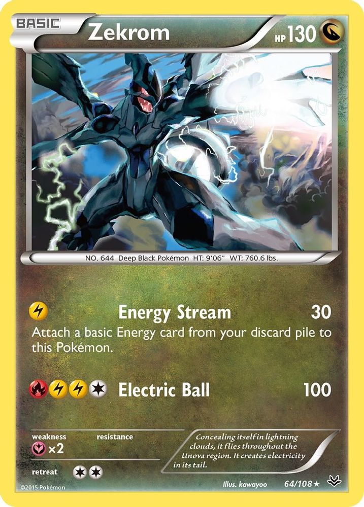 Zekrom 064  - Holofoil XY  Roaring Skies - Holo Rare