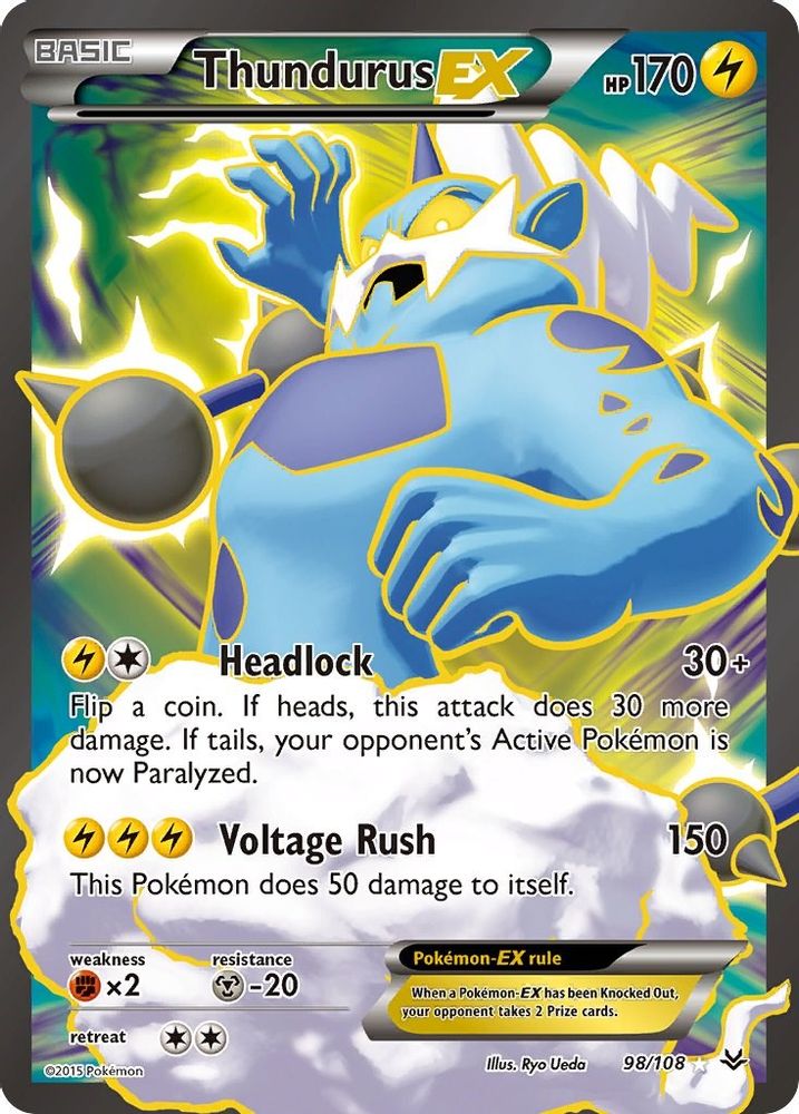 Thundurus EX (98 Full Art) (98 Full Art) 098/108  - Holofoil XY  Roaring Skies - Ultra Rare