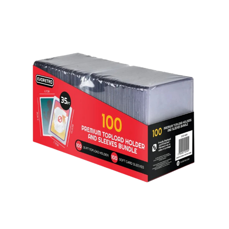 EVORETRO 100-PACK TOPLOADER 100-PACK SLEEVES